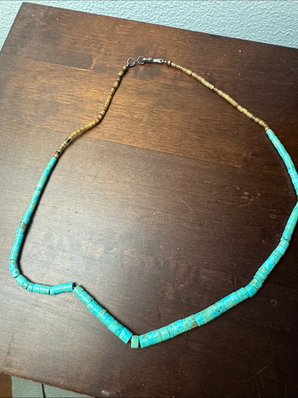 Vintage Turquoise Beaded Women's Necklace - Heishi beads